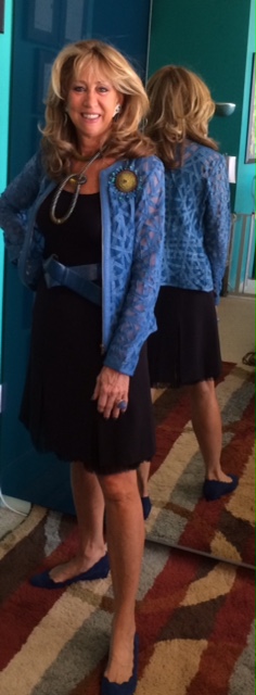 Bonnie looking fabulous in this year's color, French blue.